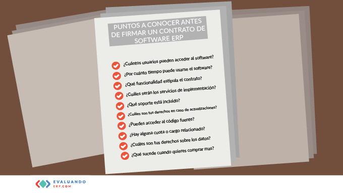 Puntos a conocer antes de firmar un contrato de software ERP