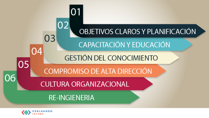 6 factores organizacionales de éxito para la implementación de un ERP